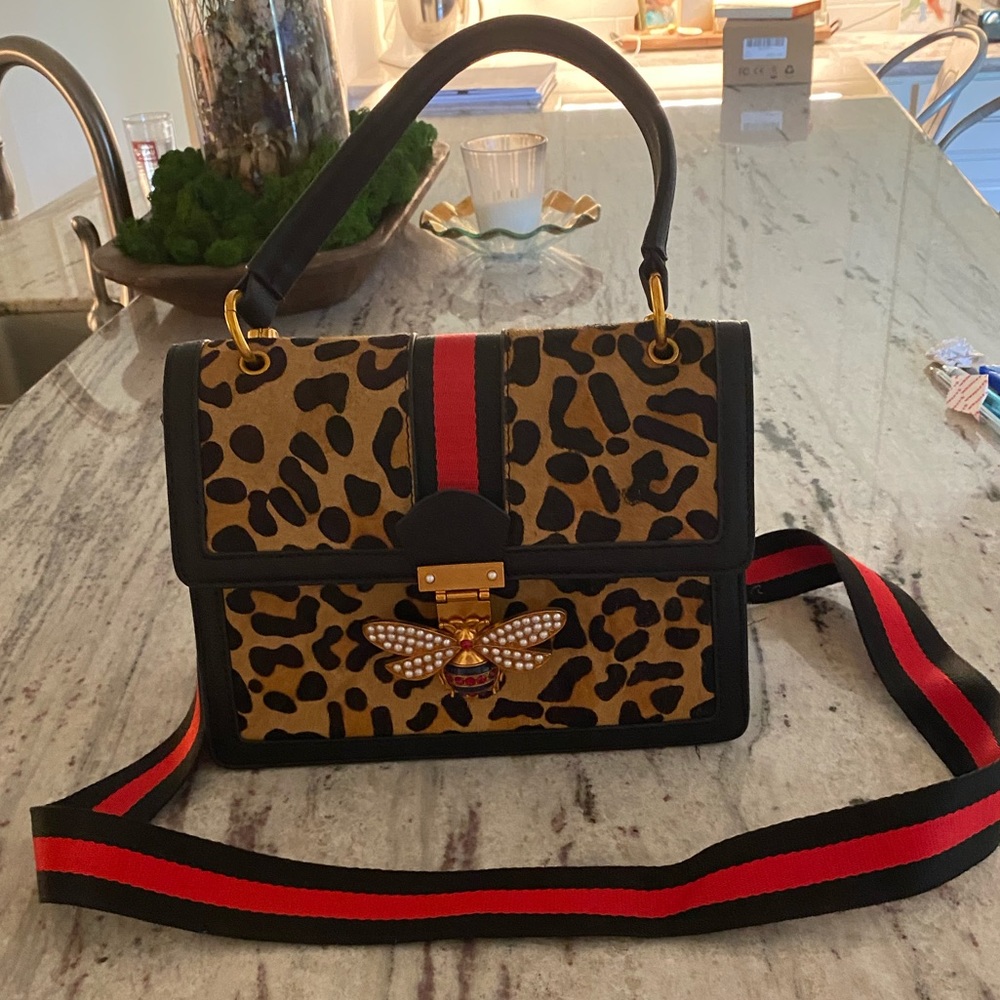 Cheetah print Bee purse